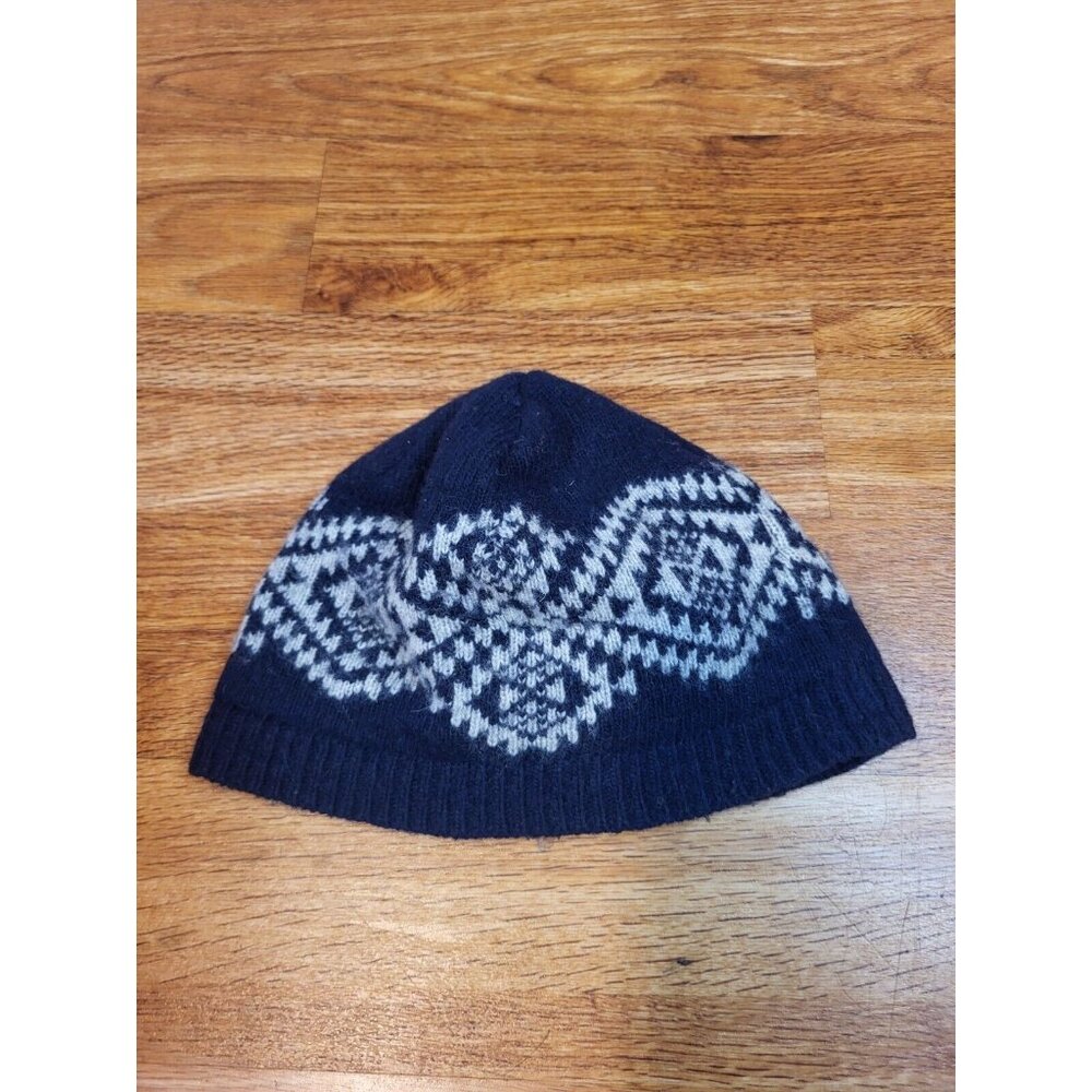 Horny Toad Wool Blend Fair Isle Navy Blue‎ Beanie